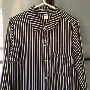 Black and White Striped Long Blouse - Old Navy SP